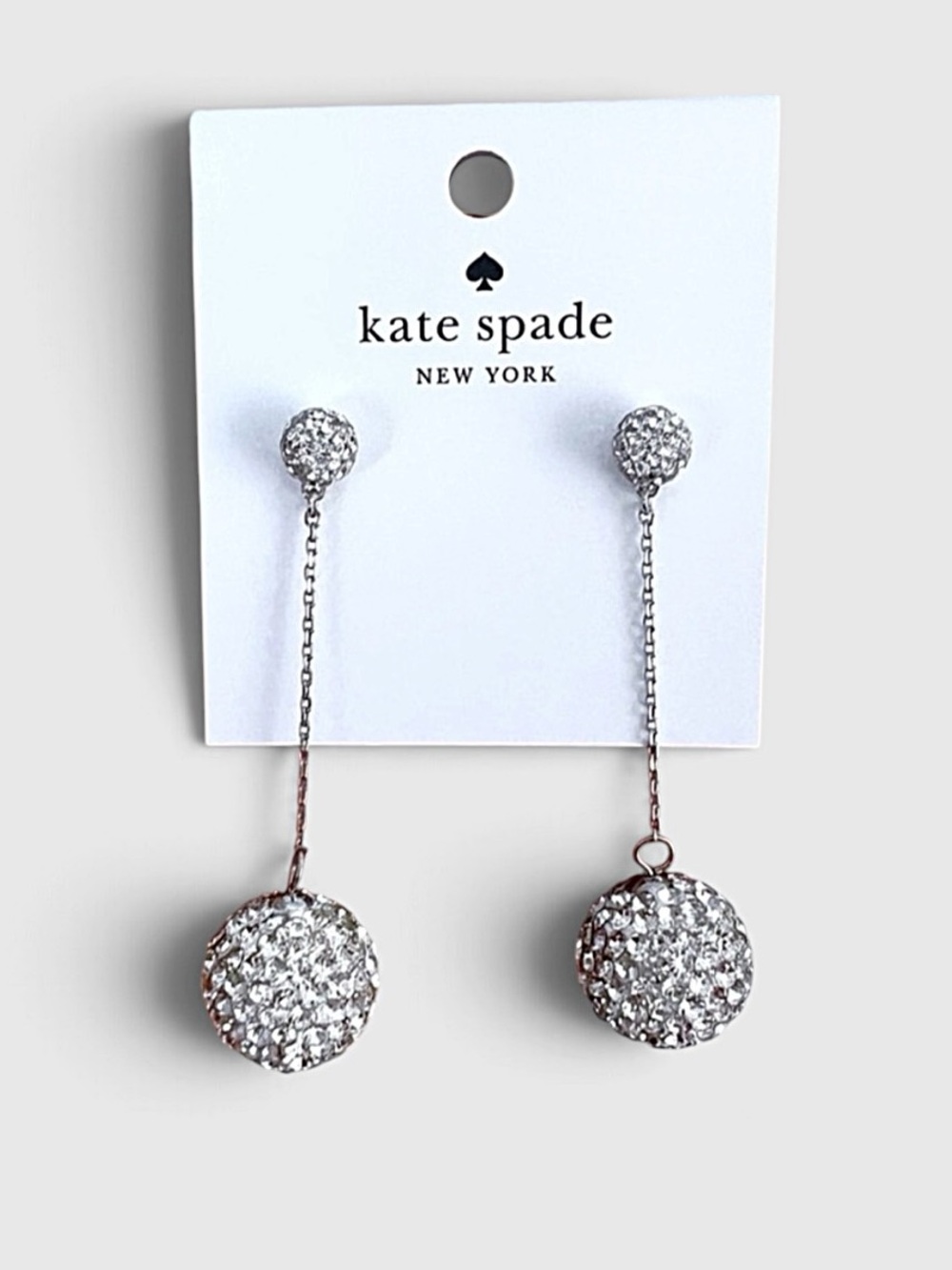 kate spade New York Silver Razzle Dazzle Linear Crystal Drop Earrings